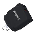 30W GaN Fast Wall Charger | Dual USB-C & USB-A Ports - Black Energizer