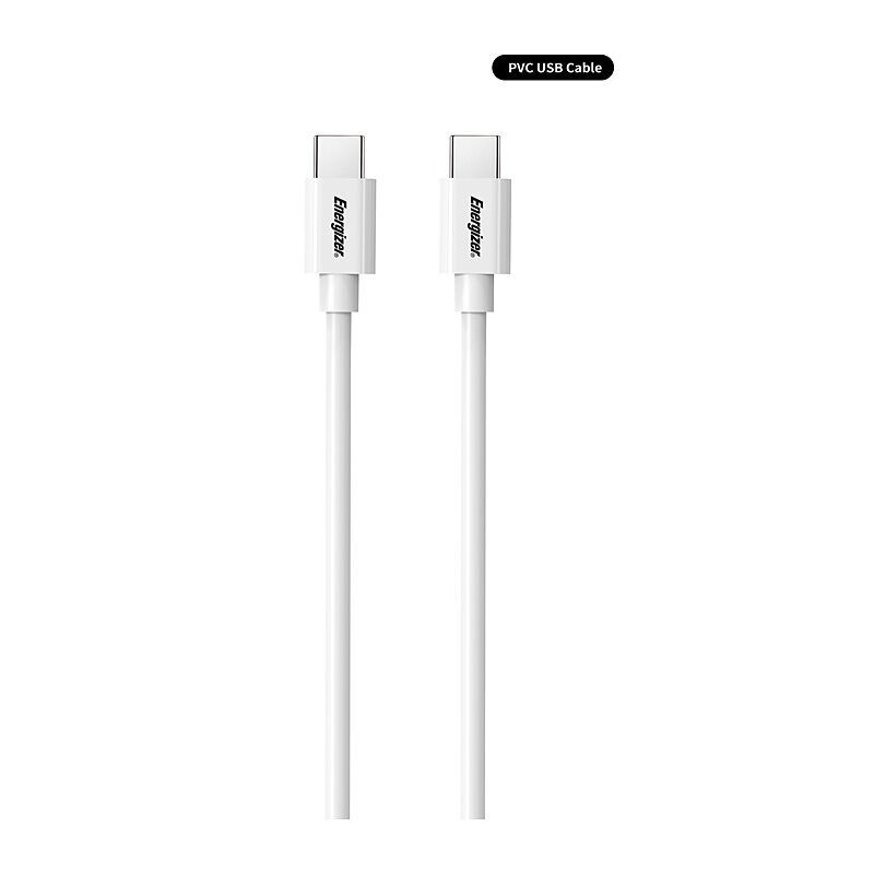 2m White USB-C to USB-C Fast Charging & Data Cable Energizer