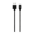 Durable 1m Black Metal USB-A to USB-C Charging Cable Energizer