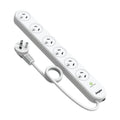 6 Outlet Surge Protector with Wide Space Plugs & 90cm Cord Energizer