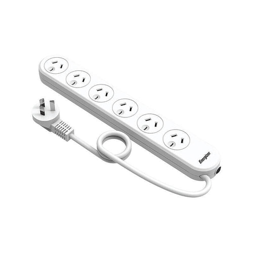 6 Outlet Power Strip with Overload Protection | 90cm Cable Energizer