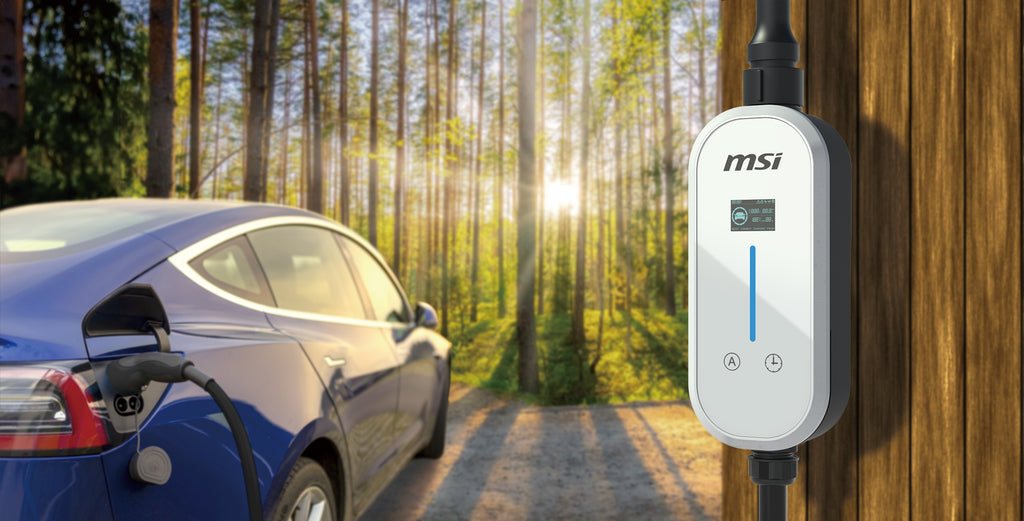 MSI Ezgo Portable Home EV Charger - 10A/15A, 2.3/3.4kW, Type 2 MSI