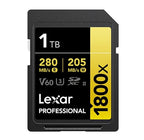 Lexar 1TB 1800x Pro SDXC UHS-II Gold Card for 4K Video & DSLR