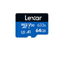 Lexar 64GB High-Performance BLUE microSD Card - 100MB/s (UHS-I U3) 