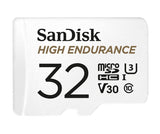 SanDisk High Endurance 32GB microSD 100MB/s 40MB/s 2.5K hrs 4K UHD C10 U3 V30 -40°C to 85°C Heat Fre - SDSQQNR-032G-GN6IA