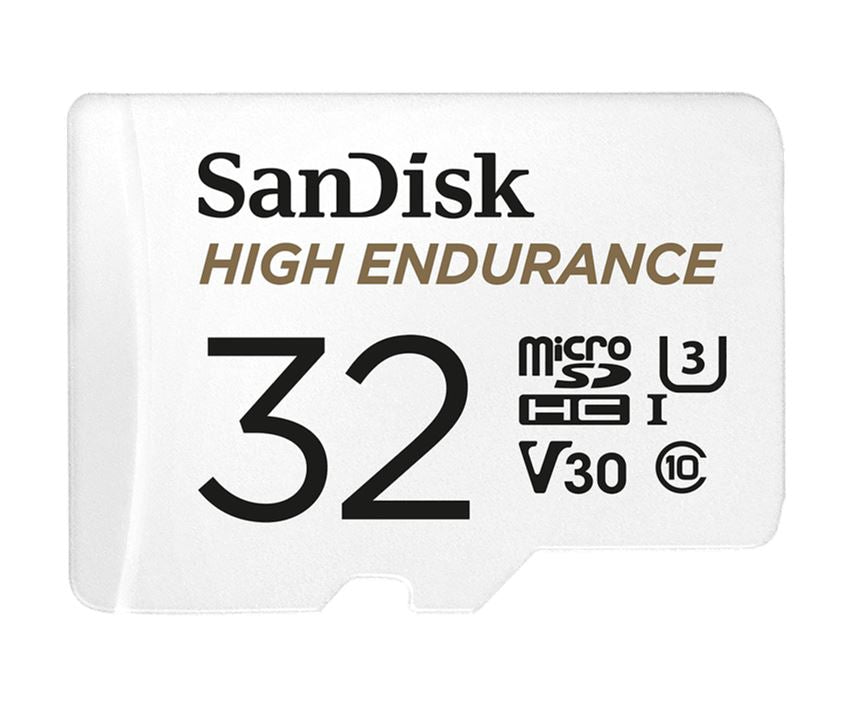 SanDisk High Endurance 32GB microSD 100MB/s 40MB/s 2.5K hrs 4K UHD C10 U3 V30 -40°C to 85°C Heat Fre - SDSQQNR-032G-GN6IA