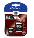 Verbatim 16GB Micro SDHC Class 10 card with SD adapter
