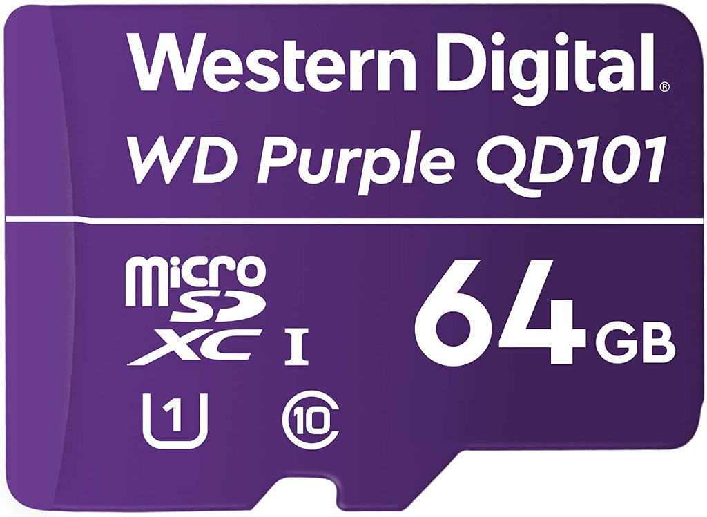 WD Purple 64GB MicroSDXC Card for 24/7 Surveillance Cameras