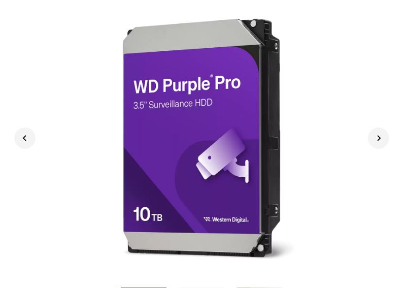 WD Purple Pro 10TB Surveillance Hard Drive for 24/7 Security Systems