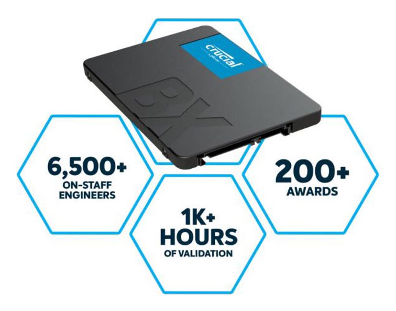 Micron (Crucial) Crucial BX500 4TB 2.5' SATA3 6Gb/s SSD - 3D NAND 540/500MB/s 7mm 1.5 mil MTBF 3yr wty Acronis