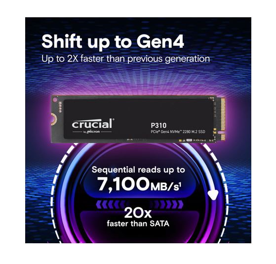 Crucial P310 4TB Gen4 NVMe M.2 SSD - Ultra-Fast Performance Micron (Crucial)