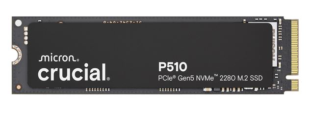 Micron (Crucial)-P Crucial P510 1TB Gen5 2280 NVMe M.2 SSD 11,000 / 9,500 MB/s R/W 600TBW 1.5M IOPS 1.5M hrs M