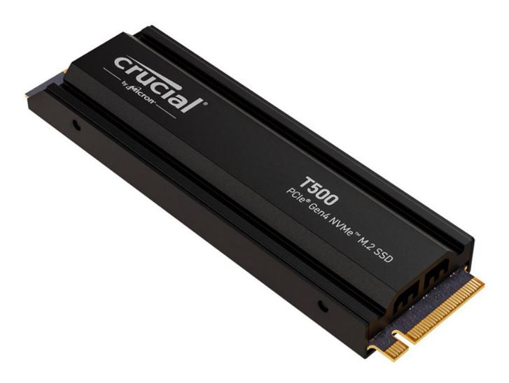 Micron (Crucial) Crucial T500 4TB Gen4 NVMe SSD Heatsink - 7400/7000 MB/s R/W 2400TBW 1440K IOPs 1.5M hrs MTTF