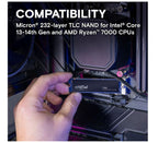 Crucial T705 2TB Gen5 NVMe SSD | Ultra-Fast 14500MB/s PCIe 5.0 Storage