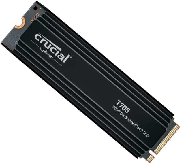 Crucial T705 4TB Gen5 NVMe SSD Heatsink - Ultra-Fast PCIe 5.0