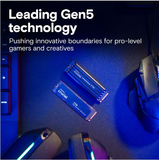 Crucial T710 2TB PCIe Gen5 NVMe SSD - 14500MB/s Read Speed