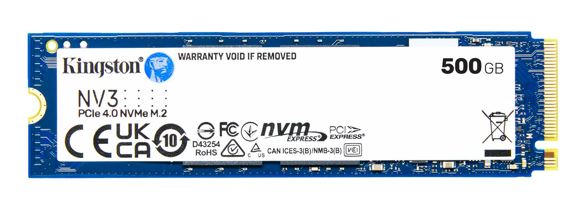 Kingston SNV3S NV3 500GB PCle 4.0x4 NVMe M.2 2280 SSD 5000/3000MB/s compaitible Notebook and SFF 5Y Limited SN