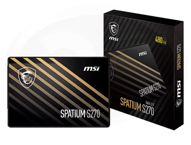 MSI SPATIUM S270 SATA 2.5' 480GB, PHISON S11, 3D NAND, SATA III 6Gbps, Sequential Read up to 500MB/s, Sequenti
