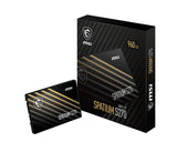 MSI SPATIUM S270 SATA 2.5' 960GB, PHISON S11, 3D NAND, SATA III 6Gbps, Sequential Read up to 500MB/s, Sequenti