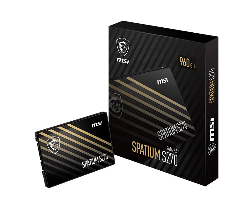 MSI SPATIUM S270 SATA 2.5' 960GB, PHISON S11, 3D NAND, SATA III 6Gbps, Sequential Read up to 500MB/s, Sequenti