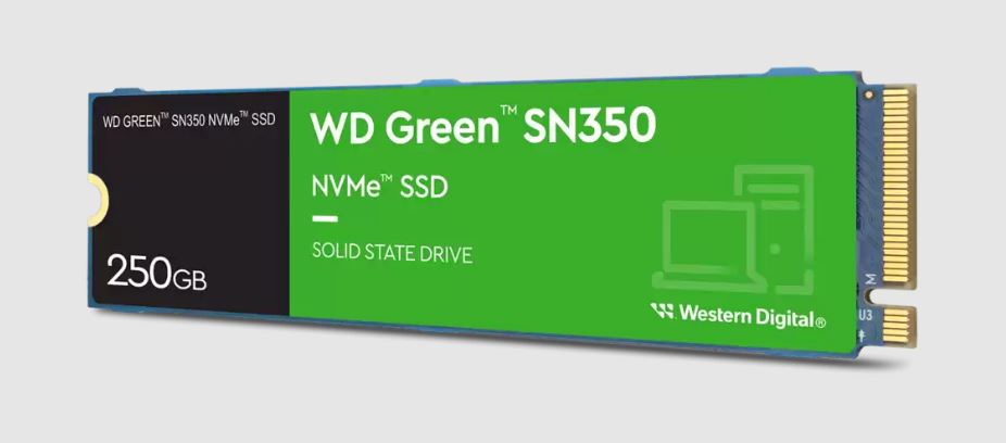 Sandisk Western Digital WD Green SN350 250GB M.2 NVMe SSD PCIe 3.0x4 2400MB/s 1500MB/s R/W 300K/300K IOPS 40TB