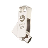 HP 32GB USB-C & USB-A OTG Flash Drive - Fast Metal Dual Port