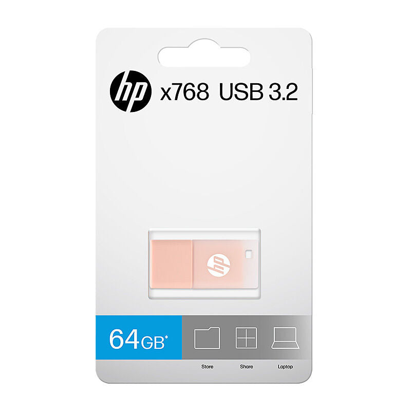 HP x768 64GB Pink USB 3.2 Flash Drive - Fast & Compact HP