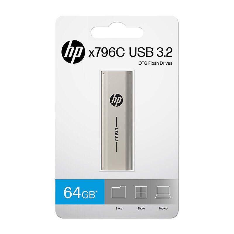 HP X796C 64GB USB 3.2 Dual Flash Drive - Type-A & Type-C