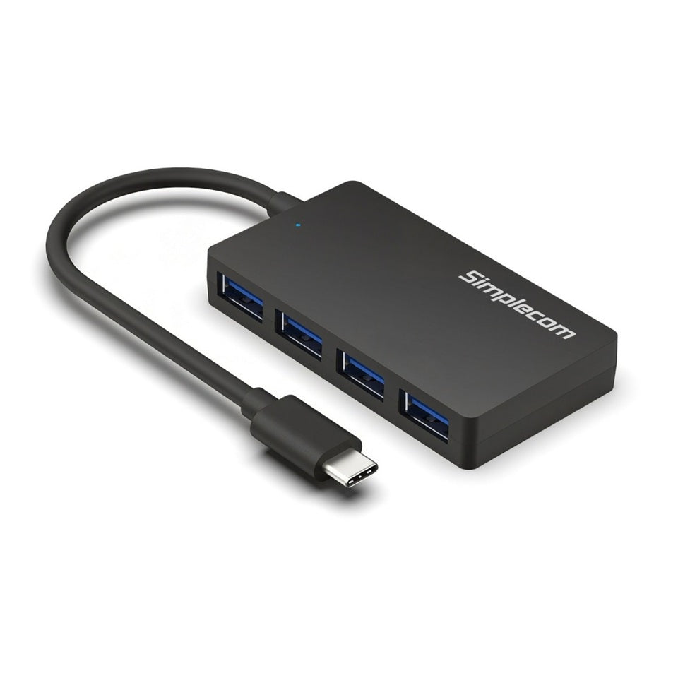 Simplecom CH350 USB-C to 4-Port USB 3.0 Hub | 5Gbps SuperSpeed Simplecom