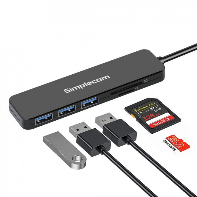 Simplecom CH365 3-Port USB 3.0 Hub with SD & MicroSD Card Reader Simplecom
