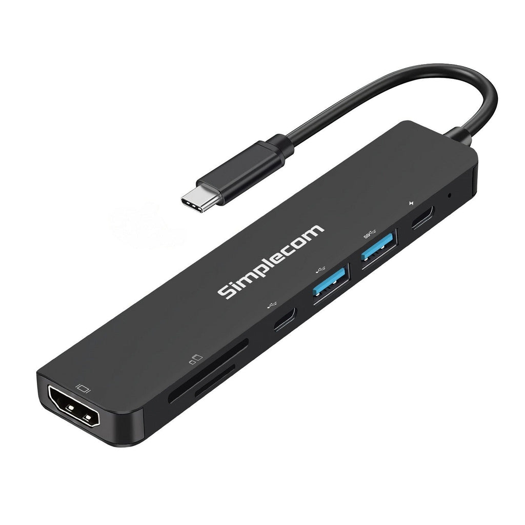 Simplecom 7-in-1 USB-C Hub: HDMI 4K, PD 100W & Card Reader Simplecom