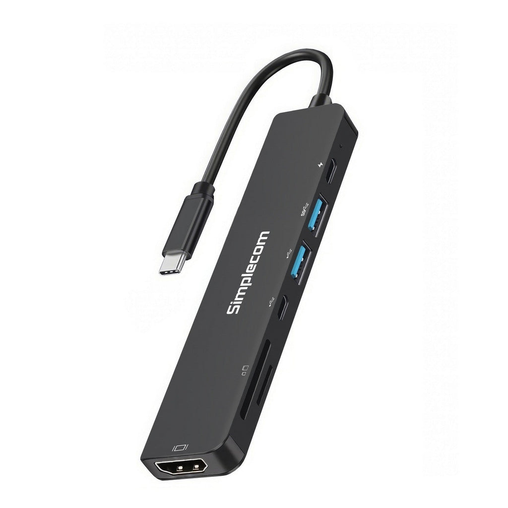Simplecom 7-in-1 USB-C Hub: HDMI 4K, PD 100W & Card Reader Simplecom