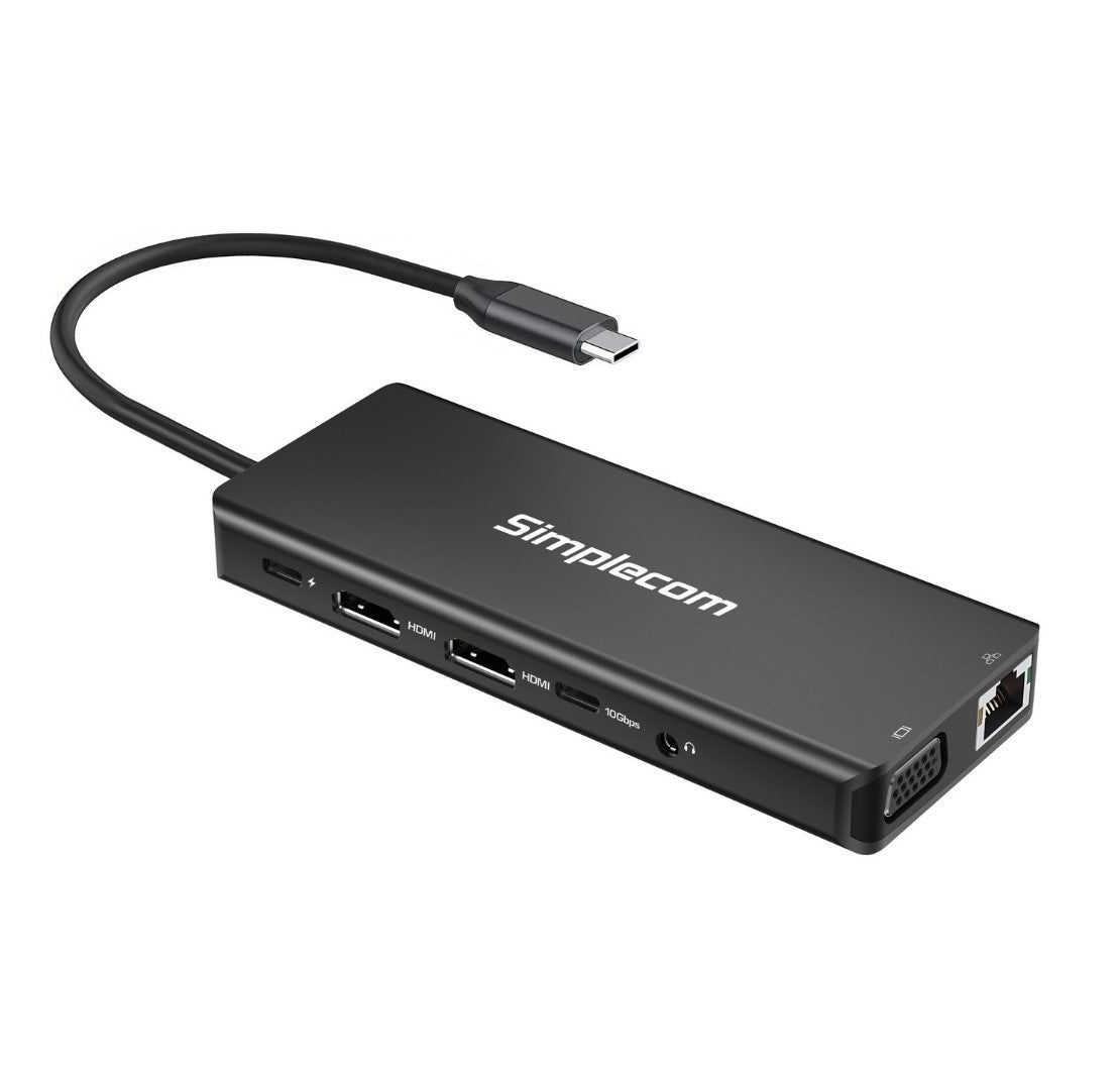 Simplecom USB-C 13-in-1 Docking Station | Triple Display, 10Gbps Simplecom