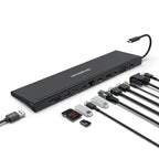 Simplecom CHN622 12-in-1 USB-C Docking Station & Laptop Stand | Triple Display Simplecom