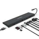 Simplecom CHN622 12-in-1 USB-C Docking Station & Laptop Stand | Triple Display Simplecom