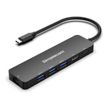 Simplecom CHT560 USB-C 6-in-1 Docking Station | 4K HDMI, Ethernet, 100W PD Simplecom