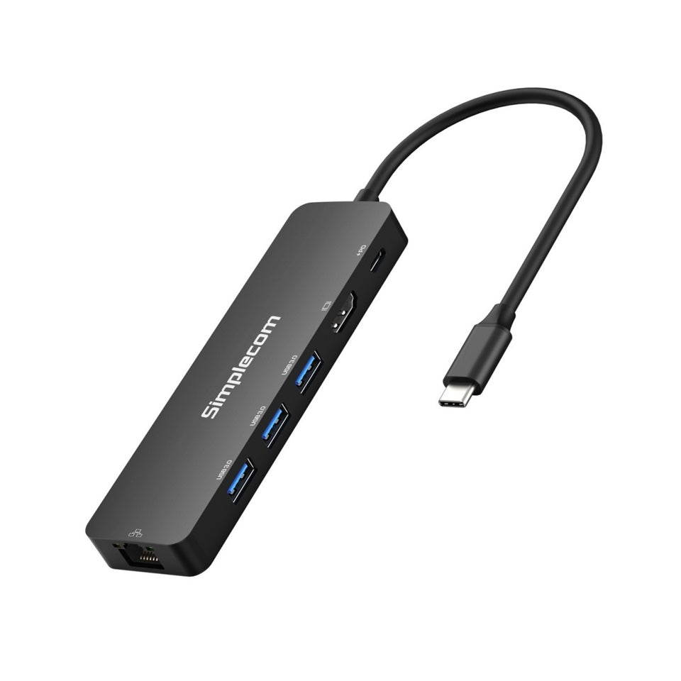 Simplecom CHT560 USB-C 6-in-1 Docking Station | 4K HDMI, Ethernet, 100W PD Simplecom