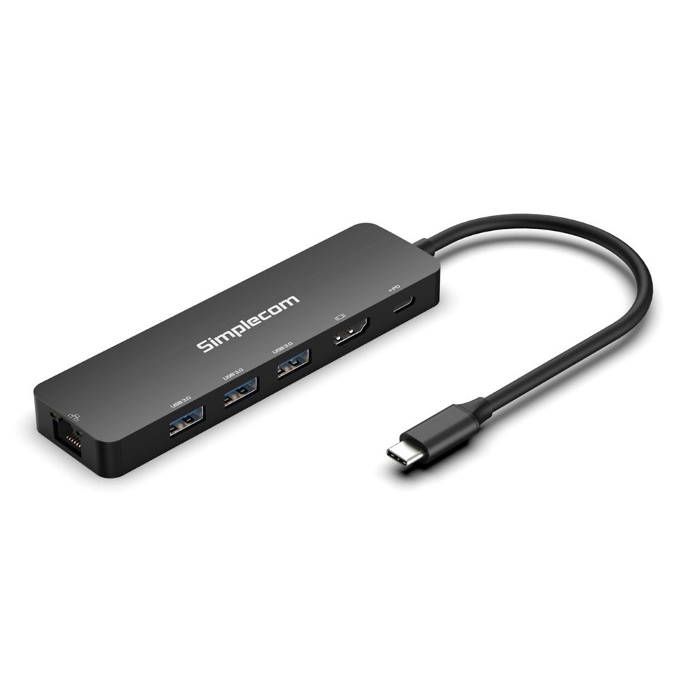 Simplecom CHT560 USB-C 6-in-1 Docking Station | 4K HDMI, Ethernet, 100W PD Simplecom