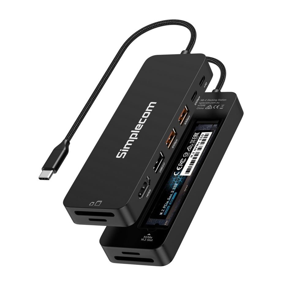 Simplecom 9-in-1 USB-C Dock & NVMe SSD Hub | 4K HDMI, 100W PD Simplecom
