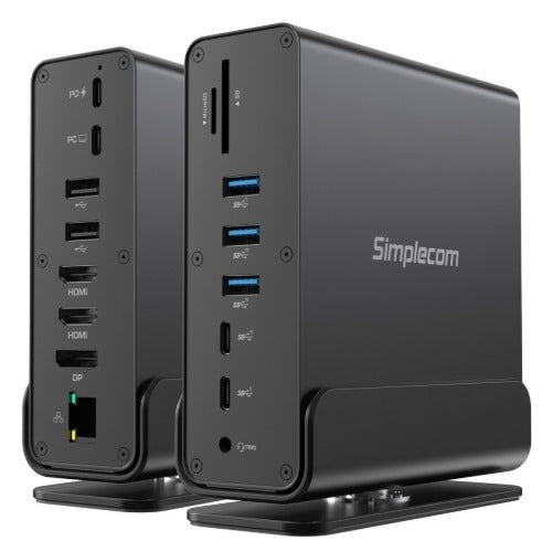 Simplecom USB-C 15-in-1 Dock: Triple 4K Monitor, 100W Power Delivery 