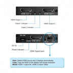Simplecom HDMI 2.0 1x2 Splitter 4K@60Hz HDR10 - Duplicate HDMI Signal Simplecom