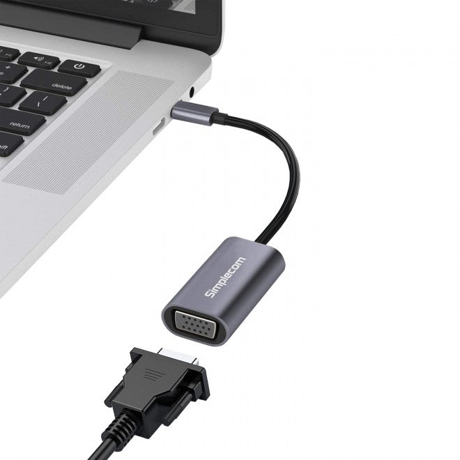 USB-C to VGA Adapter | Connect Laptops & Phones to Monitors/Projectors Simplecom
