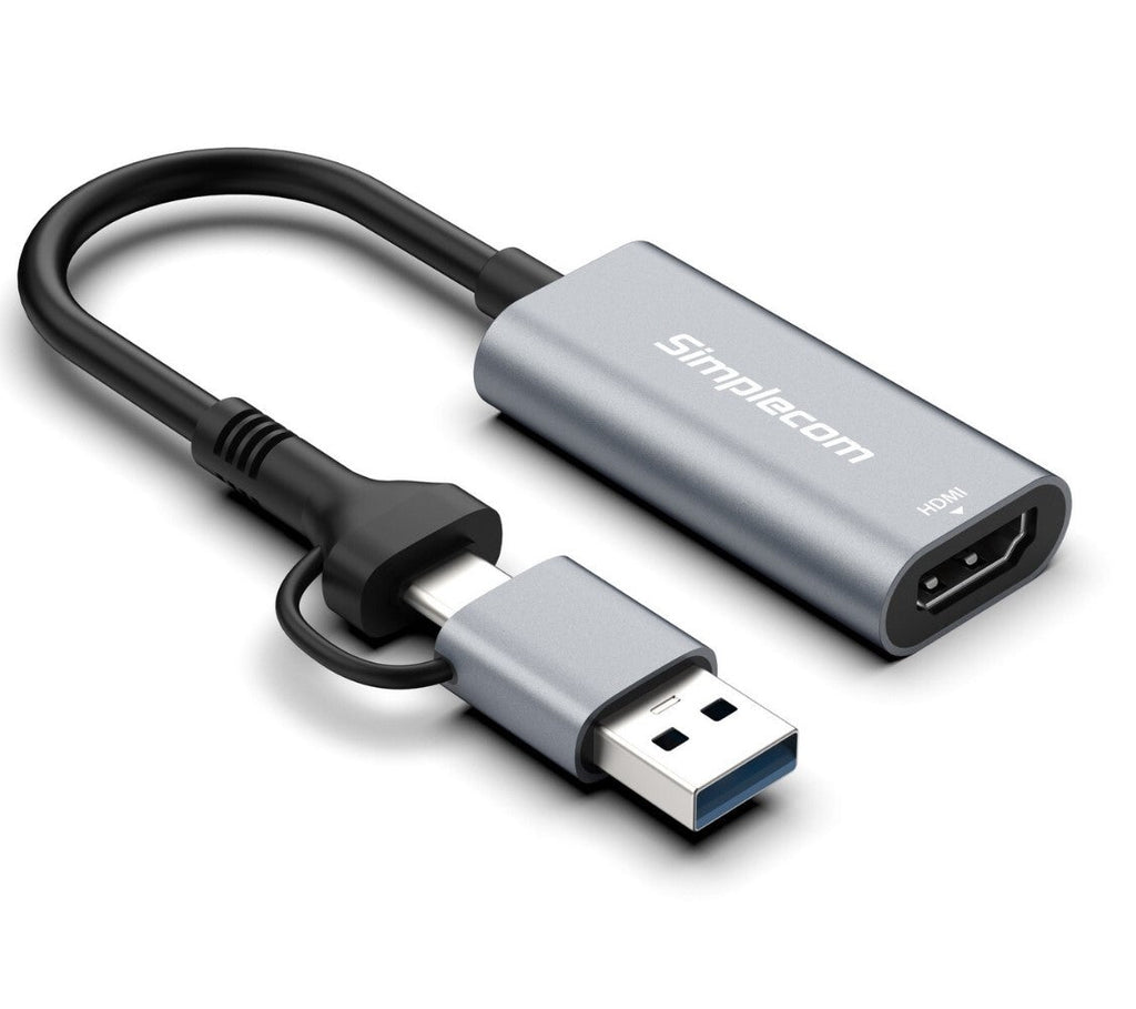 Simplecom USB/USB-C to HDMI Adapter - Full HD 1080p for Windows PCs Simplecom