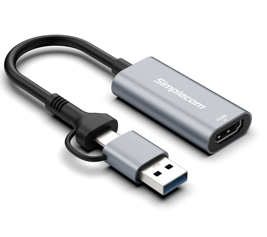 Simplecom USB/USB-C to HDMI Adapter - Full HD 1080p for Windows PCs Simplecom