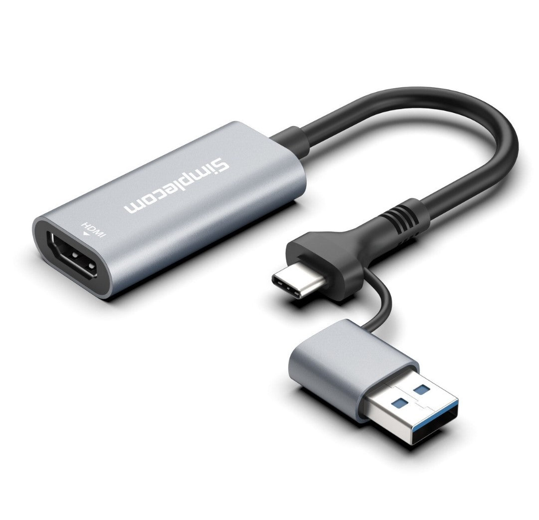Simplecom USB/USB-C to HDMI Adapter - Full HD 1080p for Windows PCs Simplecom