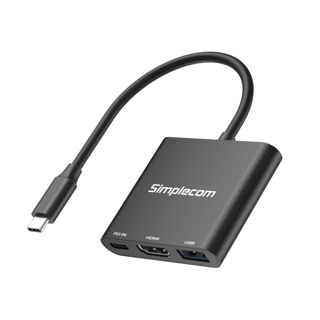 Simplecom USB-C 3-in-1 Hub: HDMI 4K 60Hz, USB, 100W PD Simplecom
