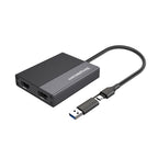 Simplecom Dual 4K HDMI Adapter - USB-C & USB-A for 2 Screens Simplecom