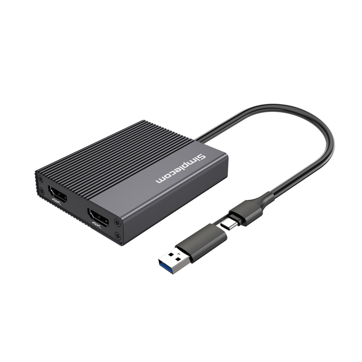 Simplecom Dual 4K HDMI Adapter - USB-C & USB-A for 2 Screens Simplecom