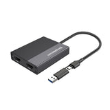 Simplecom DA369 USB 3.0 or USB-C to Dual 4K HDMI 2.0 Display Adapter for 2x 4K@60Hz Extended Screens - DA369