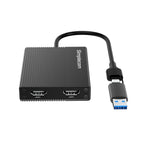 Simplecom Dual 4K HDMI Adapter - USB-C & USB-A for 2 Screens Simplecom